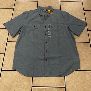 Carhartt Men's Loose Fit Midweight BlUE Chambray Short Sleeve Shirt Size XL